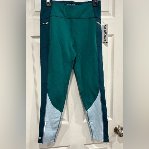 Smartwool Women's Large Active Fleece Colorblock Tight Twilight Blue Teal NWT - Picture 1 of 12